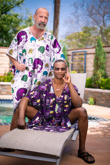 Wig Out Caftan - giant wig ads and the best drag queen names cover this poolside kaftan.