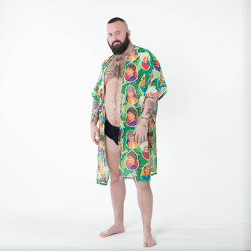 Our flowing, translucent kimono inspired by the Golden Girls