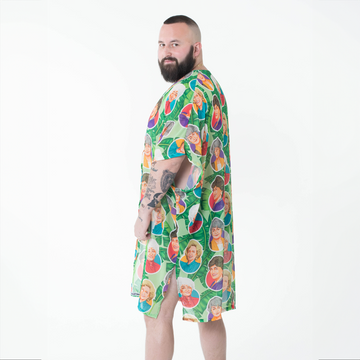 Our flowing, translucent kimono inspired by the Golden Girls