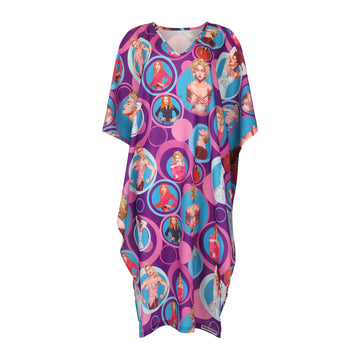 Purple caftan with Madonna inspired images